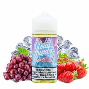 خرید جویس انگور توت فرنگی یخ کلود نوردز (100میل) CLOUD NURDZ GRAPE STRAWBERRY ICED
