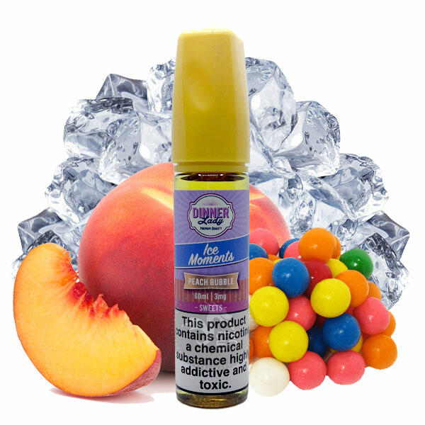 خرید جویس آدامس بادکنکی هلو یخ (60میل) DINNER LADY PEACH BUBBLE ICE