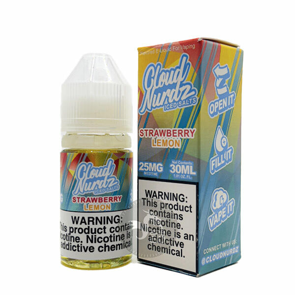خرید سالت توت فرنگی لیمو یخ (30میل) CLOUD NURDZ ICED STRAWBERRY LEMON