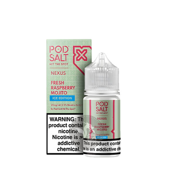 خرید سالت تمشک موهیتو یخ پاد سالت (30میل) Pod Salt Nexus Fresh Raspberry Mojito Ice