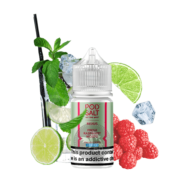 خرید سالت تمشک موهیتو یخ پاد سالت (30میل) Pod Salt Nexus Fresh Raspberry Mojito Ice