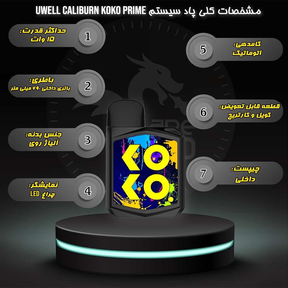 خرید پاد سیستم کالیبرن کوکو پرایم UWELL CALIBURN KOKO PRIME
