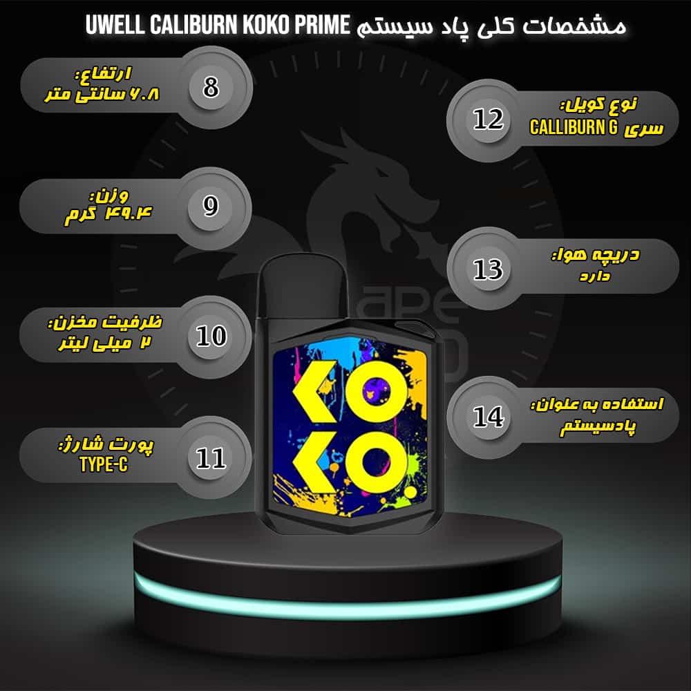 خرید پاد سیستم کالیبرن کوکو پرایم UWELL CALIBURN KOKO PRIME