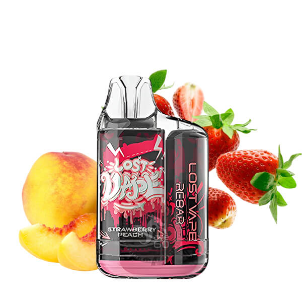 پاد یک بار مصرف ریبار 4000 لاست ویپ 4000 LOST VAPE REBAR خرید پاد یک بار مصرف ریبار 4000 لاست ویپ 4000 LOST VAPE REBAR طعم Strawberry Peach