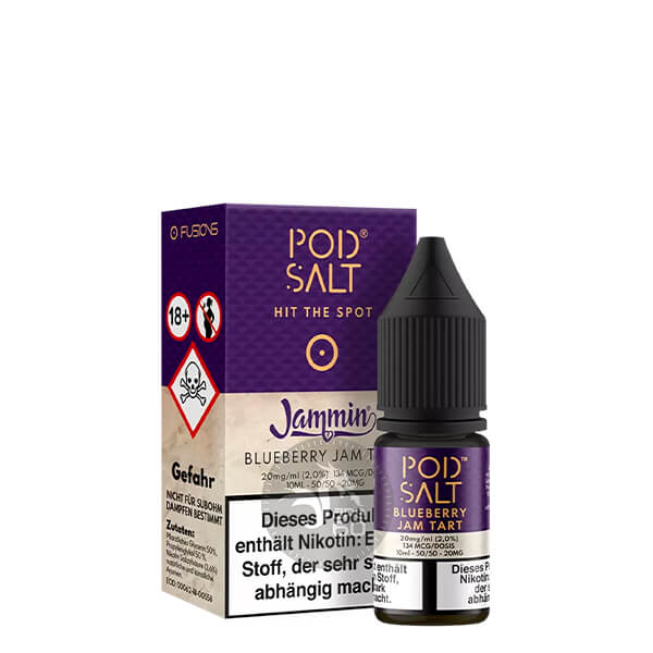 خرید سالت های 10میل پاد سالت (سری فیوژن) در طعم های مختلف POD SALT FUSION 10ML طعم Blueberry Jam Tart