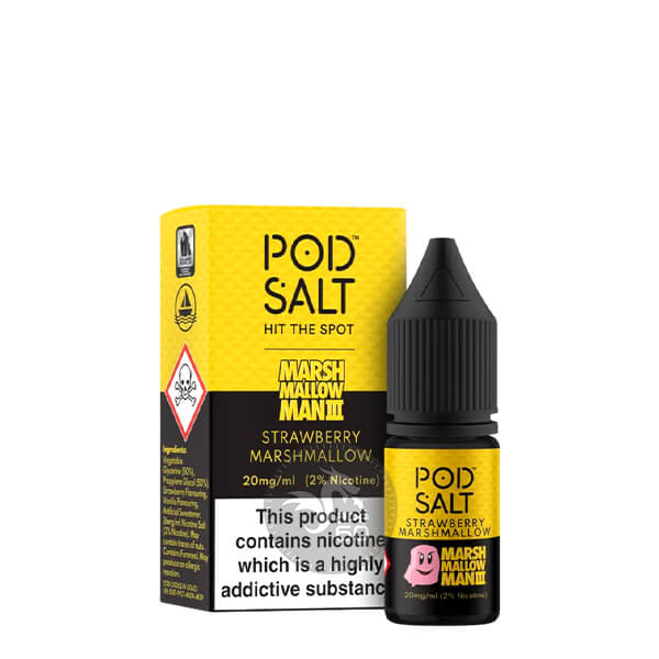 خرید سالت های 10میل پاد سالت (سری فیوژن) در طعم های مختلف POD SALT FUSION 10ML طعم Marina Marshmallow Man 3 (Strawberry Marshmallow)