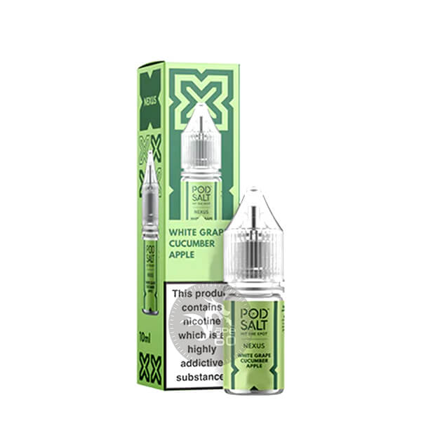 خرید سالت های 10میل پاد سالت (سری نکسوس) در طعم‌های مختلف POD SALT NEXUS 10ML طعم White Grape Cucumber Apple