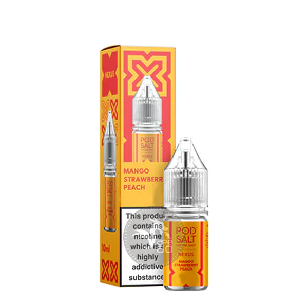 خرید سالت های 10میل پاد سالت (سری نکسوس) در طعم‌های مختلف POD SALT NEXUS 10ML طعم Mango Strawberry Peach