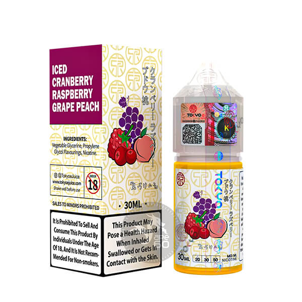 خرید سالت زغال اخته تمشک یخ توکیو (30میل) TOKYO ICED CRANBERRY RASPBERRY GRAPE PEACH