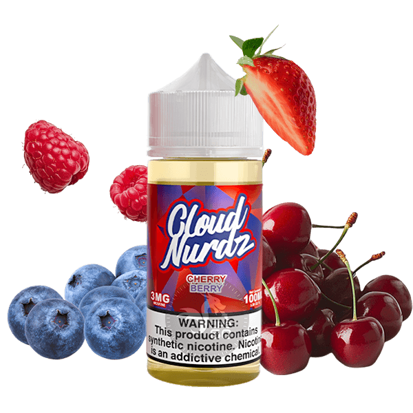 خرید جویس گیلاس تمشک بلوبری کلود نوردز (100میل) CLOUD NURDZ CHERRY BERRY