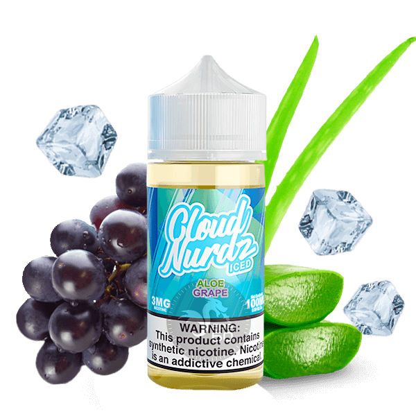 خرید جویس آلوئه ورا انگور یخ کلود نوردز (100میل) CLOUD NURDZ ICED ALOE GRAPE