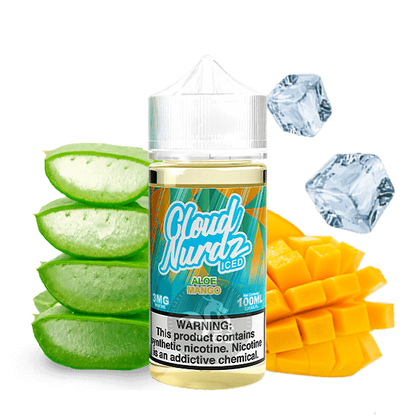 خرید جویس آلوئه‌ورا انبه یخ کلود نوردز (100میل) CLOUD NURDZ ICED ALOE MANGO