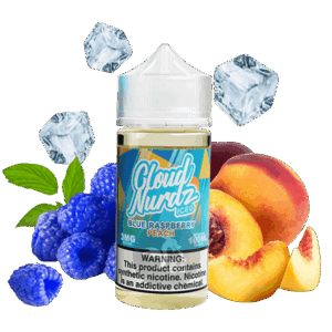 خرید جویس هلو تمشک یخ کلود نوردز (100میل) CLOUD NURDZ ICED PEACH BLUE RASPBERRY