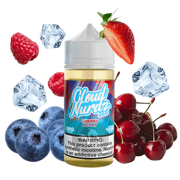 خرید جویس گیلاس تمشک یخ کلود نوردز (100میل) CLOUD NURDZ ICED CHERRY BERRY