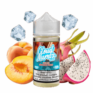 خرید جویس هلو دراگون فروت یخ کلود نوردز (100میل) CLOUD NURDZ ICED PEACH DRAGON FRUIT