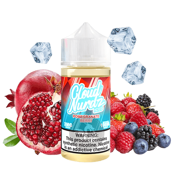 خرید جویس انار تمشک یخ کلود نوردز (100میل) CLOUD NURDZ ICED POMEGRANATE BERRY