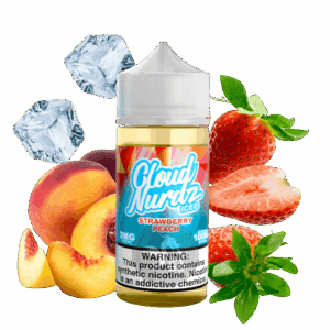 خرید جویس توت فرنگی هلو یخ کلودنوردز (100میل) CLOUD NURDZ ICED STRAWBERRY PEACH