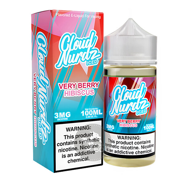 خرید جویس تمشک شاتوت یخ کلود نوردز (100میل) CLOUD NURDZ ICED VERY BERRY HIBISCUS