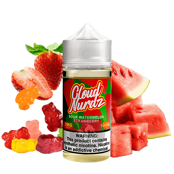 خرید جویس پاستیل هندوانه توت فرنگی کلود نوردز (100میل) CLOUD NURDZ SOUR WATERMELON STRAWBERRY