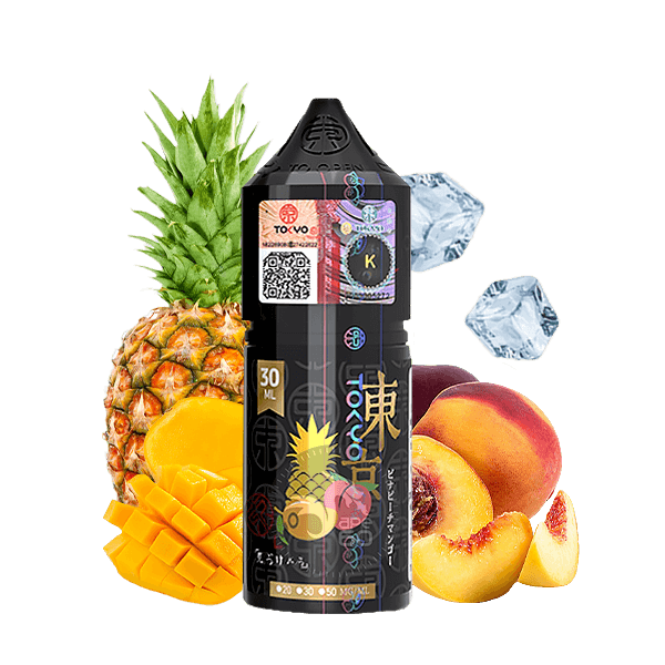 خرید سالت آناناس هلو انبه یخ توکیو (30میل) TOKYO GOLDEN PINA PEACH MANGO