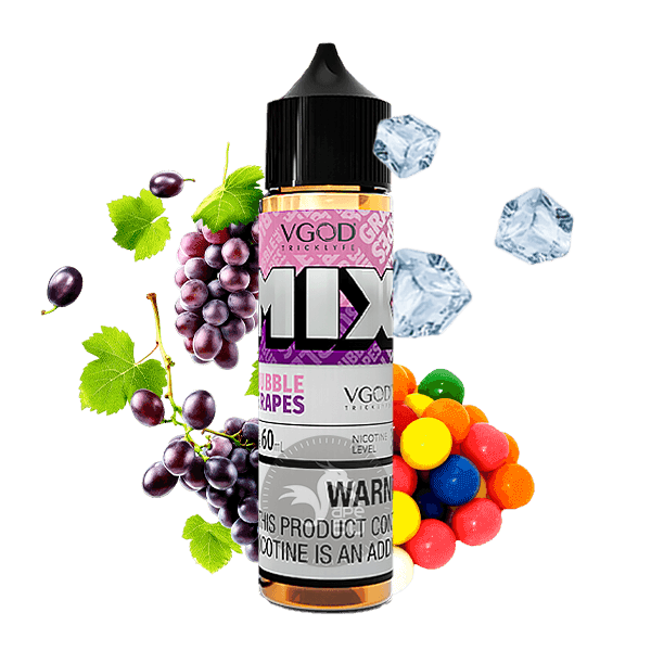 خرید جویس آدامس انگور یخ ویگاد (60میل) VGOD MIX ICED BUBBLE GRAPES
