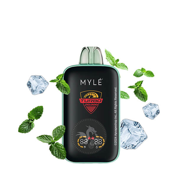 پاد یکبار مصرف توربو 20000 مایلی MYLE TURBO 20000 PUFFS خرید پاد یکبار مصرف توربو 20000 مایلی MYLE TURBO 20000 PUFFS طعم Iced Mint