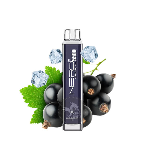 خرید پاد یکبار مصرف 5500 پاف نرد کریستال NERD CRYSTAL DISPOSABLE 5500 PUFFS CU طعم Blackcurrant Ice