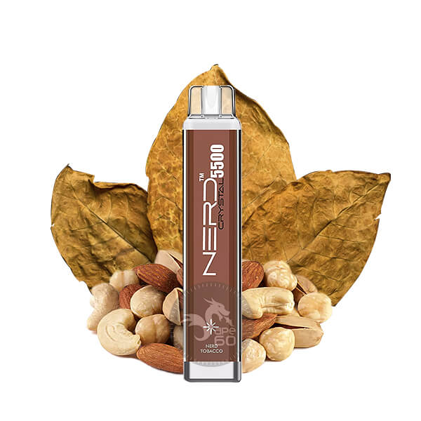 خرید پاد یکبار مصرف 5500 پاف نرد کریستال NERD CRYSTAL DISPOSABLE 5500 PUFFS طعمNerd Tobacco