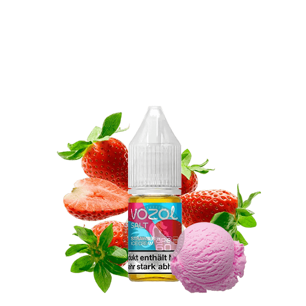 خرید سالت بستنی توت فرنگی وزول (10میل) VOZOL STRAWBERRY ICE CREAM