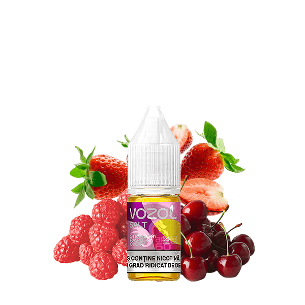 خرید سالت توت فرنگی تمشک گیلاس وزول (10میل) VOZOL STRAWBERRY RASPBERRY CHERRY